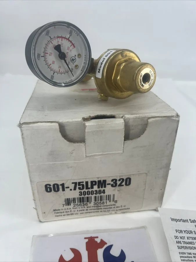 Трубопроводная арматура Compressed Gas Regulator Model 601-.75LPM-320 Max Inlet  — фото лота 1
