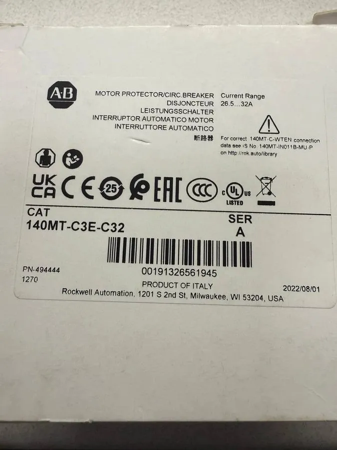 Автоматический выключатель 140MT-C3E-C32 Motor Protection Circuit Breaker Allen 