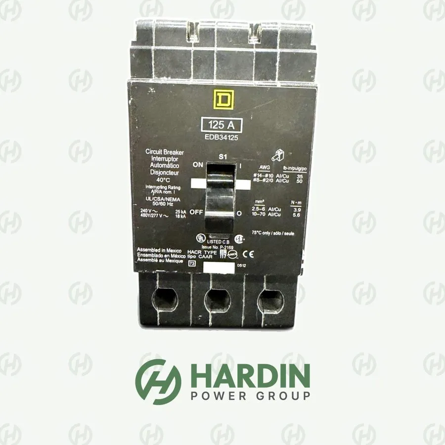 Автоматический выключатель Square D EDB34125 3p 480v 125a 18k Bolt In NF Circuit