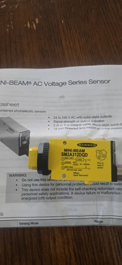 Фотоэлектрический датчик Banner 26990 SM312FVQD Mini-Beam Photoelectric Sensor 1 — фото лота 2