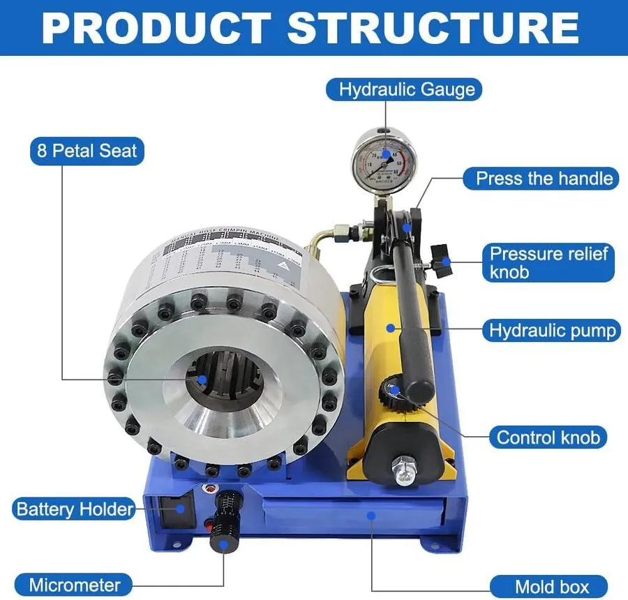 Трубопроводная арматура Portable Hydraulic Hose Crimper Pipe Crimping Machine 56 — фото лота 2