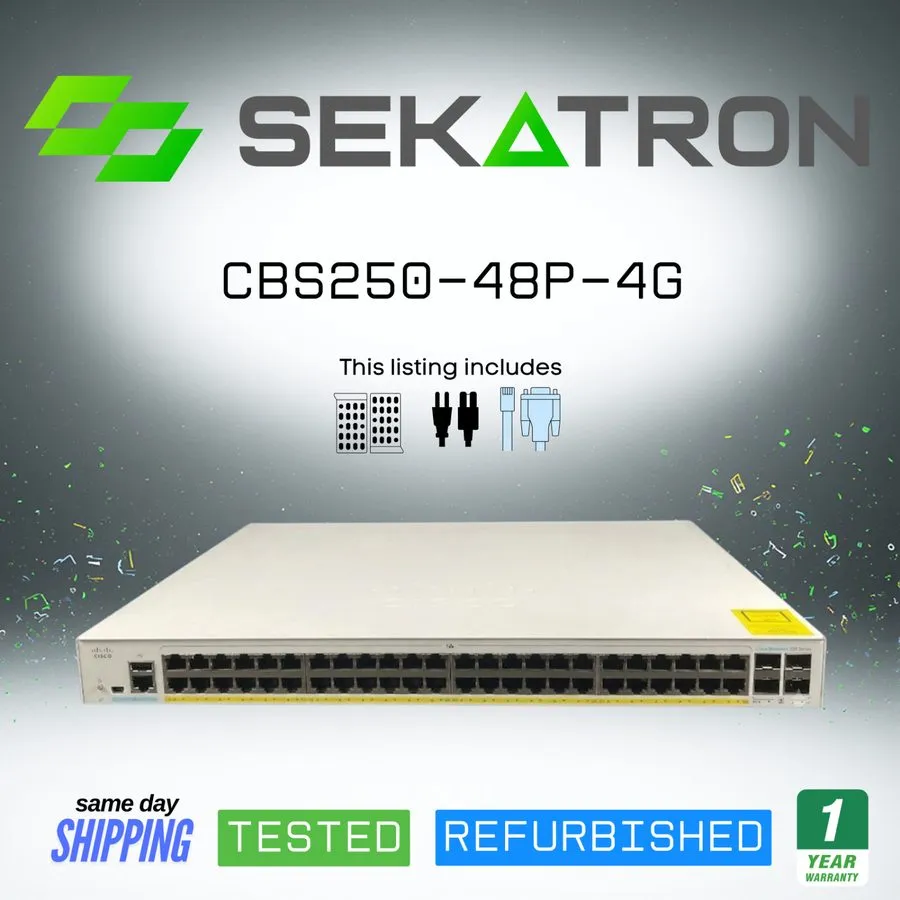 Коммутатор Cisco CBS 250 CBS250-48P-4G 48 Ports PoE Gigabit Ethernet Switch