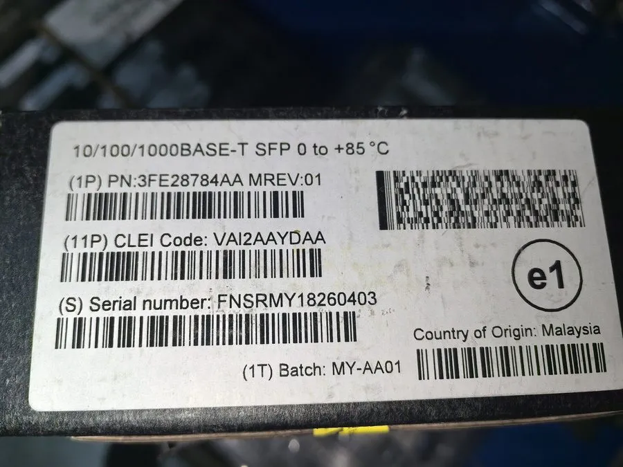 Трансивер Nokia 3FE28784AA MREV 01 SFP 10/100/1000Base-T VAI2AAYDAA Transceiver