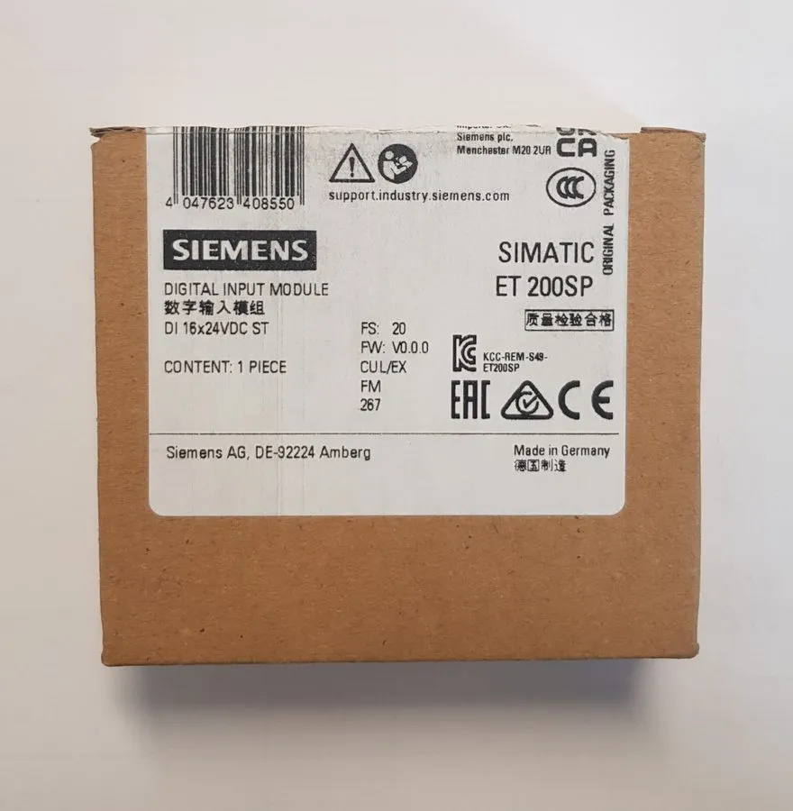 Модуль ввода-вывода 6ES7131-6BH01-0BA0 SIEMENS SIMATIC ET 200SP DI 16x 24V DC ST