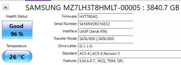SSD-накопитель MZ-7LH3T80 Samsung PM883 Series 3.84TB 2.5" SATA 6Gb/s SSD MZ7LH3 — фото лота 2