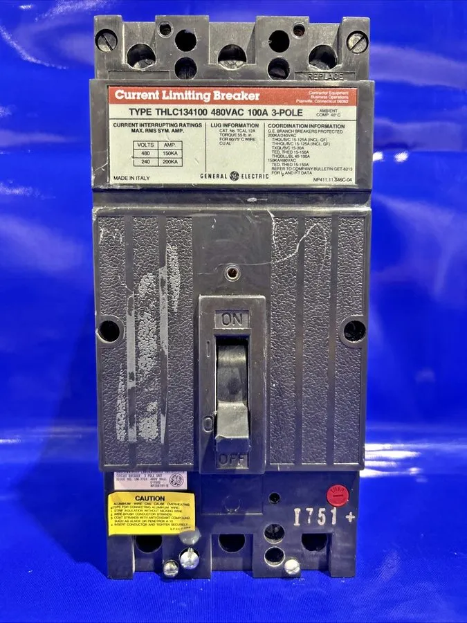 Автоматический выключатель THLC134100 100 Amp 480V 3 Pole GE Circuit Breaker — фото лота 2