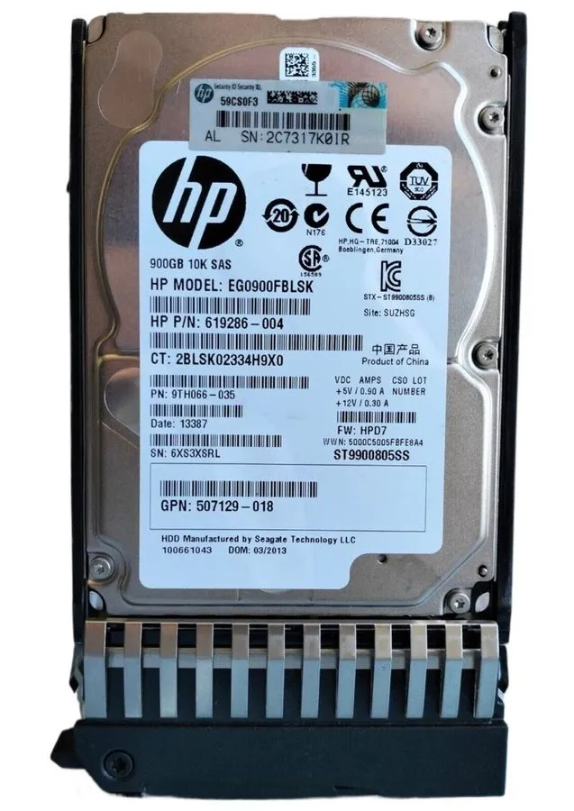 Жёсткий диск 619291-B21,619463-001,641552-004 HP 900GB 6G- SAS 10K 2.5IN DP ENT 