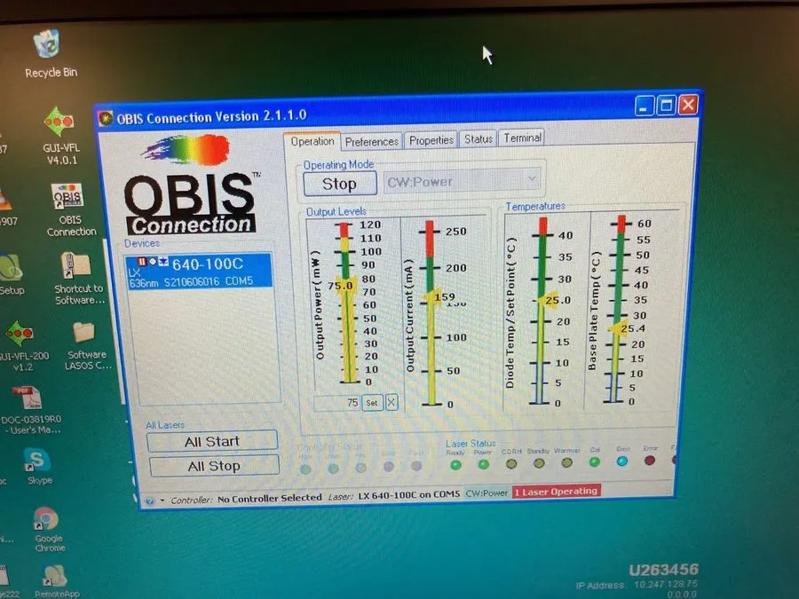 Электронный компонент Coherent OBIS LX 640-100C laser 100% condition! 588 hours  — фото лота 1
