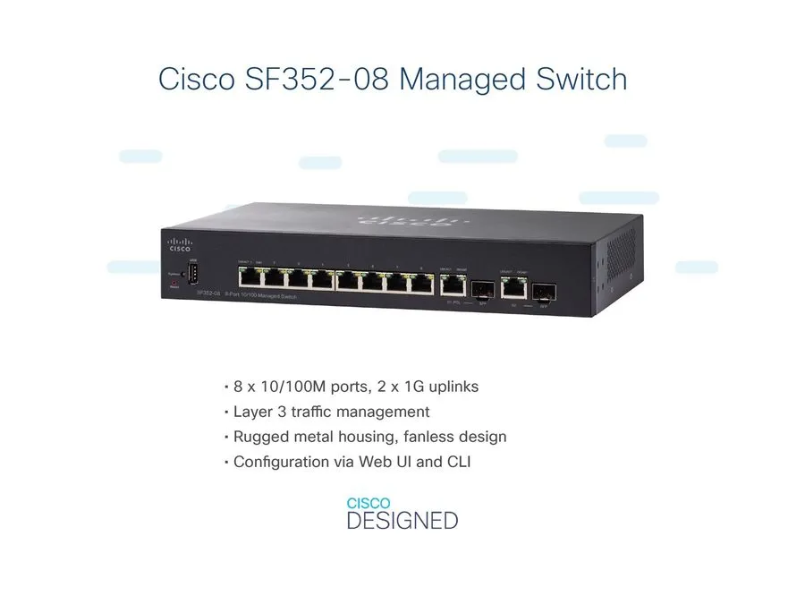 Коммутатор Cisco SF352-08-K9 8-Port 10/100 Managed Switch
