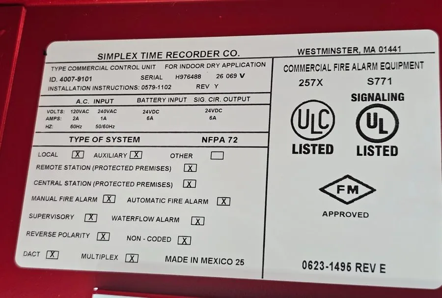 Оборудование пожарной сигнализации Simplex 4007-9102 4007ES Hybrid Fire Alarm Co