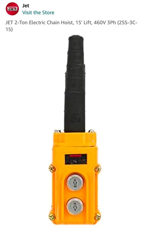 Таль JET 2SS-3C-15 230V/460V 2 Ton 3 Phase Electric Chain Hoist w/ 15' Lift — фото лота 2