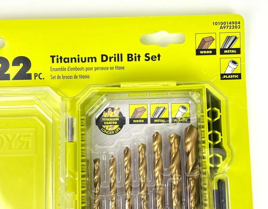 Режущий инструмент 2x RYOBI Titanium drill bit set AR2042 over $150.00 in value — фото лота 1