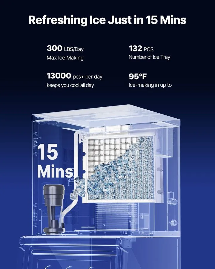 Льдогенератор 300lb/24H Ice Maker
