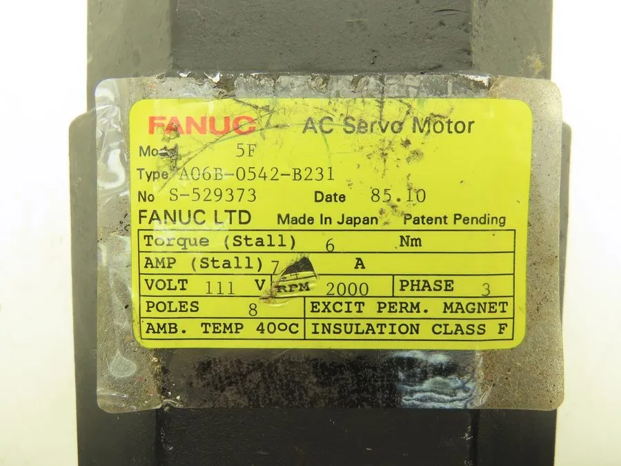 Серводвигатель Fanuc A06B-0542-B231 AC Servo Motor 111v 3Ph 2000RPM Encoder A860