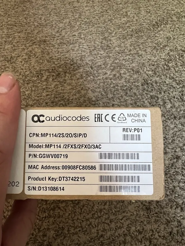 VoIP-шлюз Audiocodes MP-114, MP-114/4FXO/3AC VOIP MediaPack Analog Gateway GGWV0