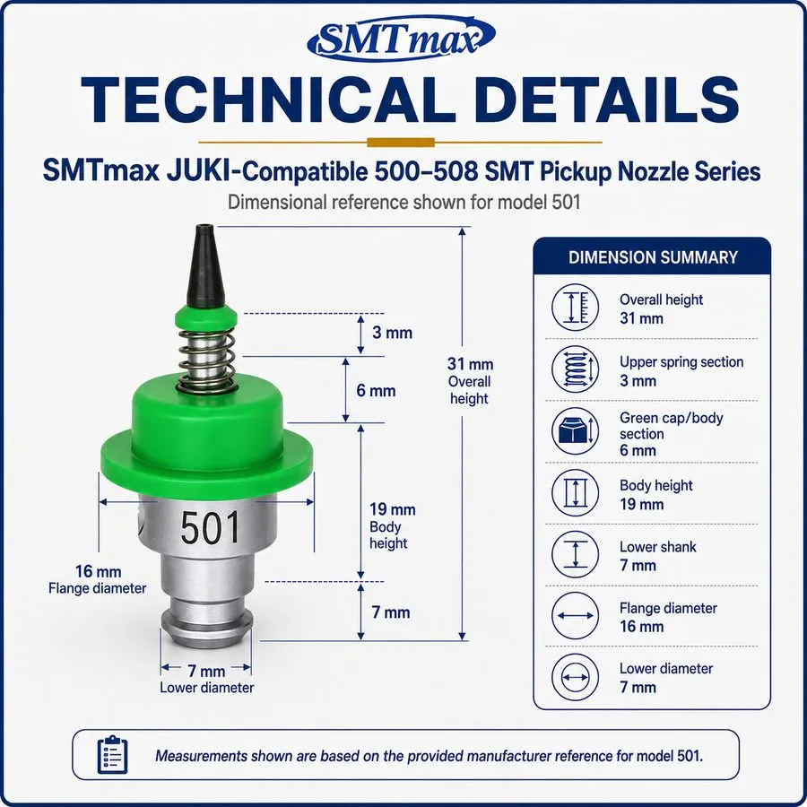 Паяльное оборудование JUKI Compatible SMT Nozzle Set 500-508 Pick Place SMTmax — фото лота 2