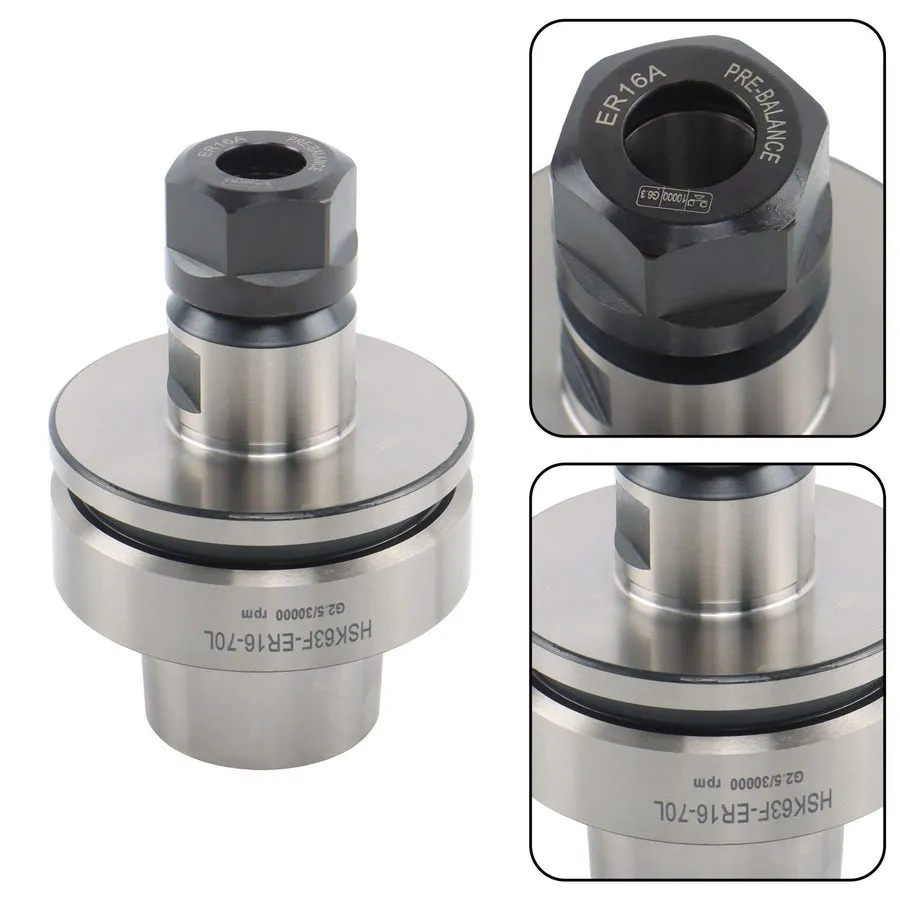 Патрон HSK63F-ER16A-70 Collet Chuck Tool Holder G2.5 30k RPM CNC Router HSK 63F — фото лота 2