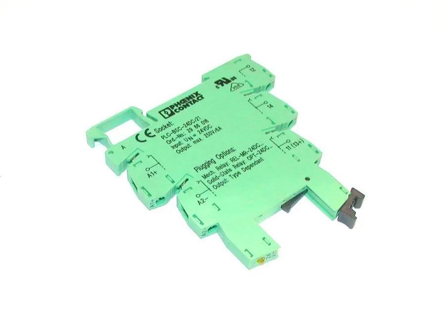 ПЛК PHOENIX NO.2966618 24VDC Power Relay With PLC-BSC-24DC-21 Socket