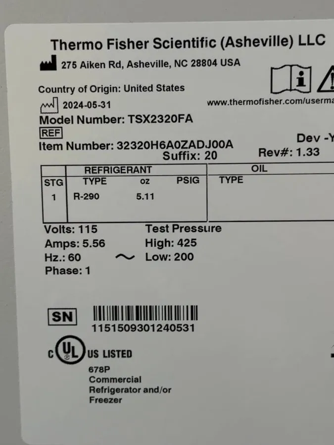IIoT-устройство Thermo TSX2320FA Commercial Refrigerator/Freezer 115V R-290