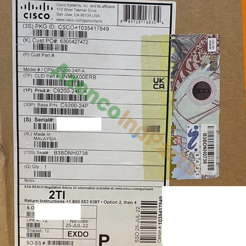 Коммутатор C9200-24P-A Cisco Catalyst 9200 24-port PoE+ Switch