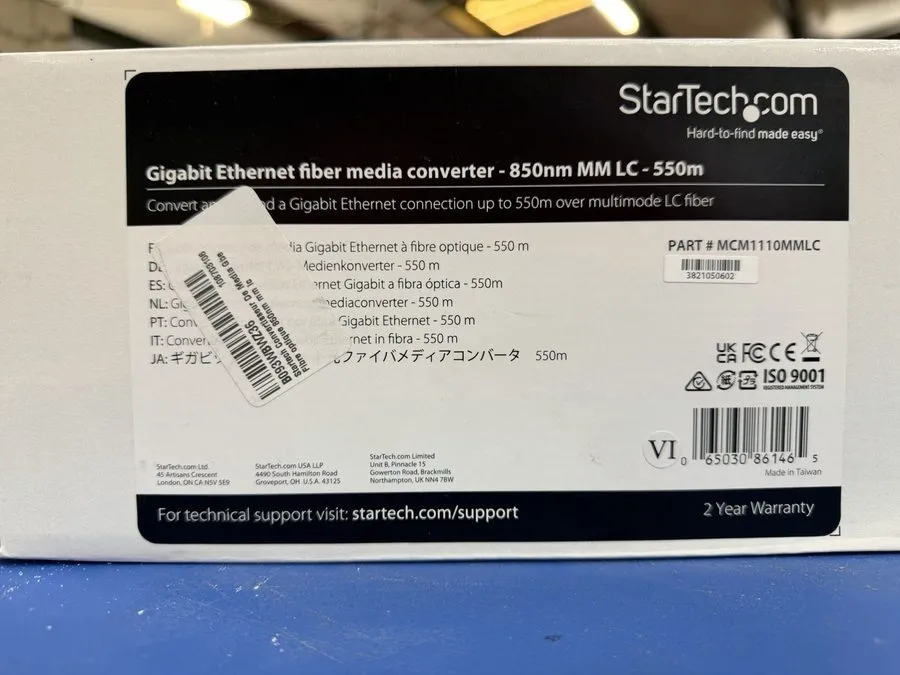 Медиаконвертер StarTech MCM1110MMLC Gigabit Ethernet Fiber Media Converter 850nm