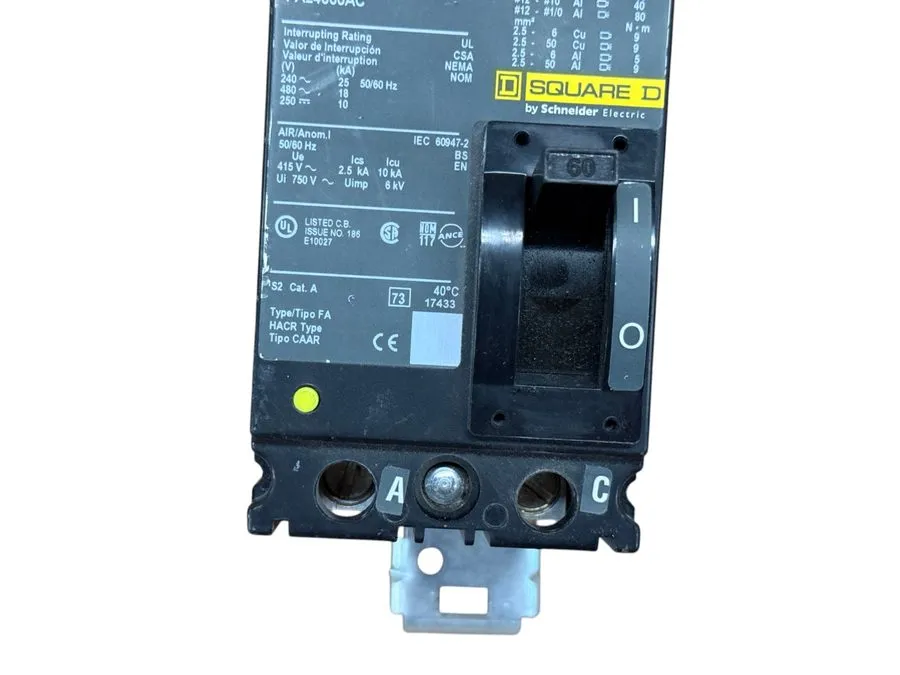 Автоматический выключатель Square D FA24060AC 2 Pole 60 Amp 480V Circuit Breaker