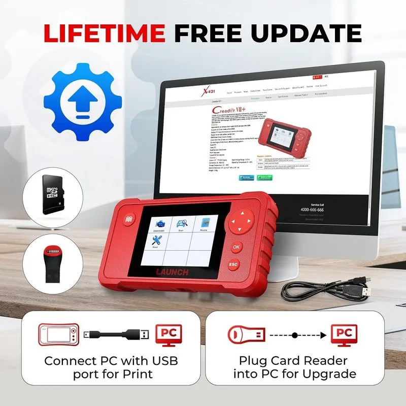 Диагностический сканер LAUNCH Creader VII+2.0 CRP123 OBD2 Diagnostic Scanner Too — фото лота 4