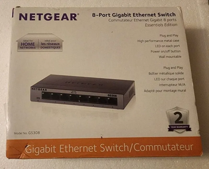 Коммутатор NETGEAR GS308 8-Port Gigabit Ethernet Unmanaged Switch Desktop Wall M