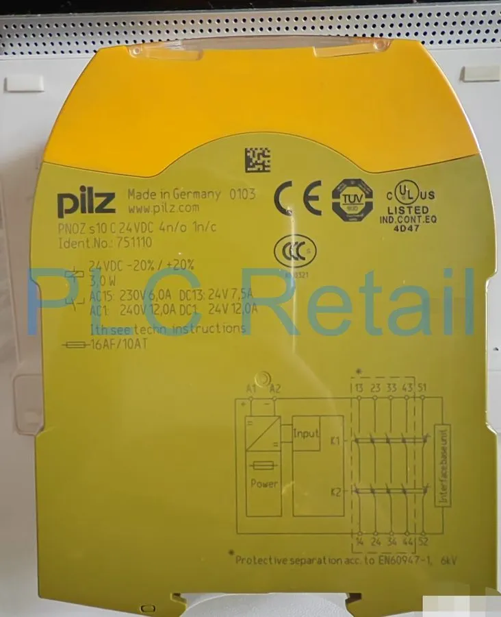Реле безопасности PILZ 751110 PNOZ S10 C 24VDC Relay, 4n/o 1n/c, 750110