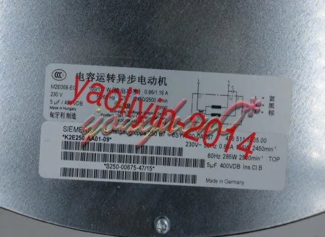 Вентилятор Centrifugal Fan K2E250-AA01-09 230VAC 275W 2450RPM SIEMENS 6SY7000-0A