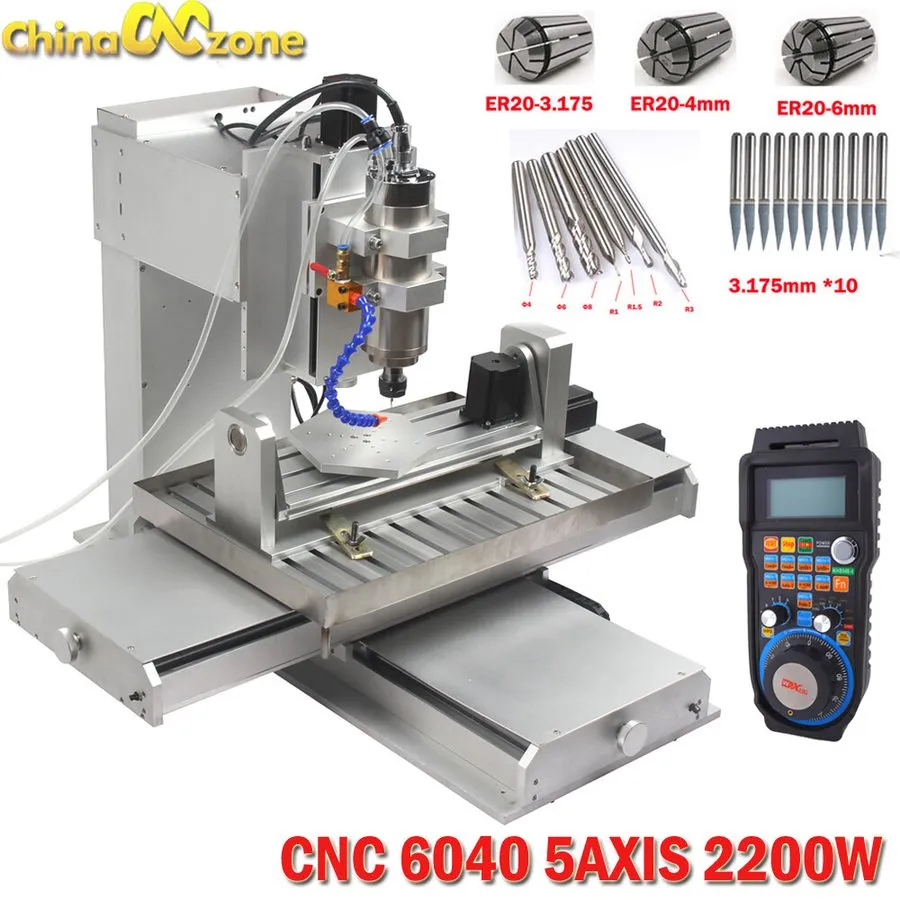 Оборудование ЧПУ HY6040 5axis CNC Router Engraver Mach3 USB Metal Aluminum Milli