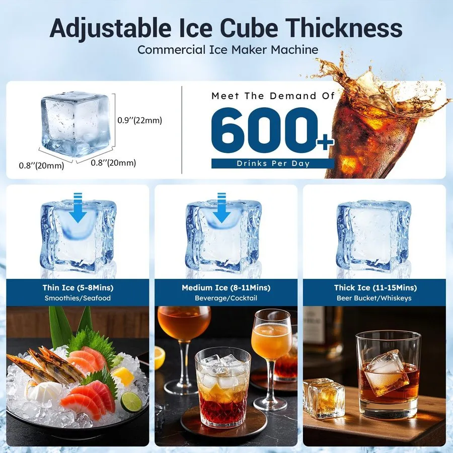 Льдогенератор Commercial Ice Maker Machine,100lbs/24H Stainless Steel Ice Machin — фото лота 4