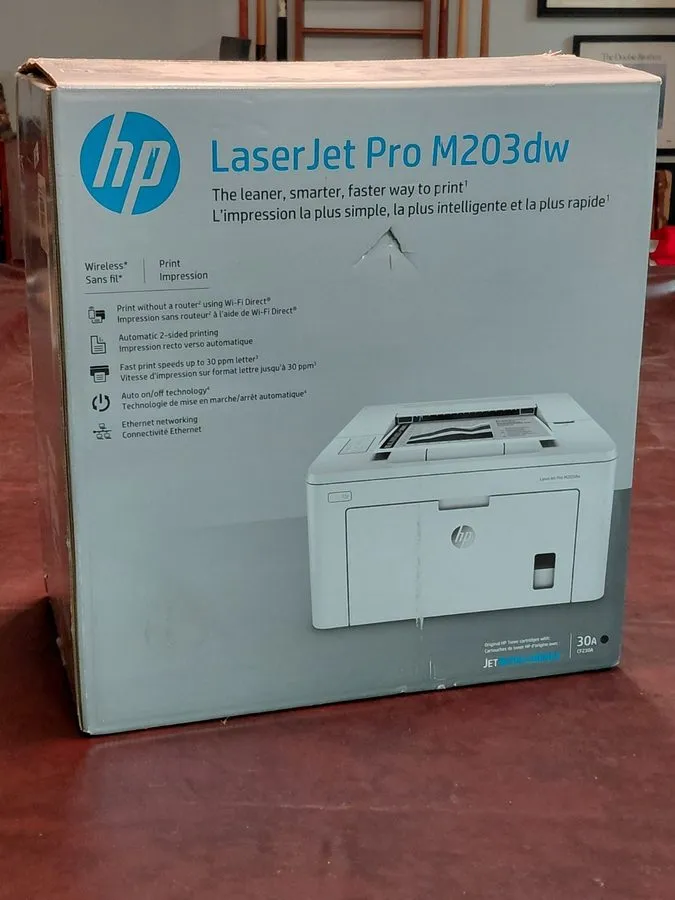 Лазерный принтер HP LaserJet Pro M203dw Small Office Monochrome Laser Printer — фото лота 1