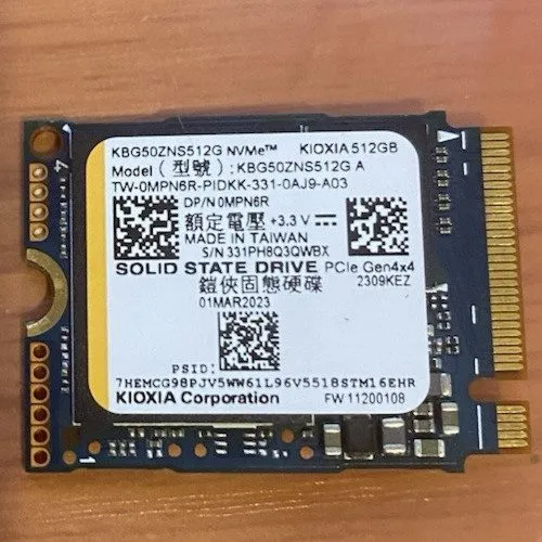 SSD-накопитель KIOXIA KBG50ZNS512G NVMe 512GB M.2 2230 PCIe Gen4x4 Internal SSD