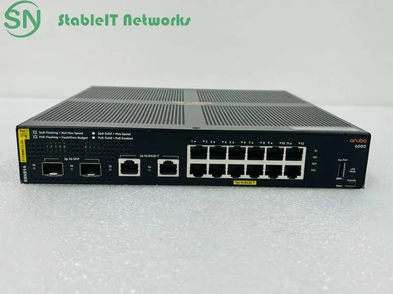 Коммутатор HP Aruba 6000 12G Class4 2G/2SFP 139W 12-Port Gigabit PoE Network Swi