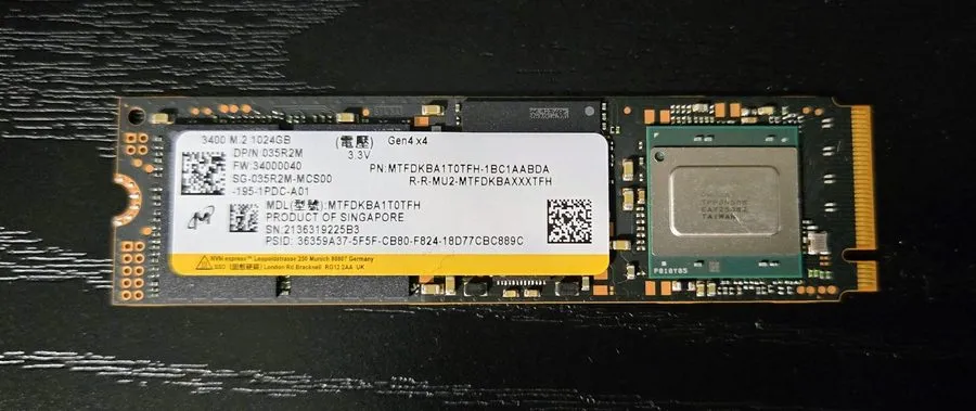 SSD-накопитель Micron 3400 1TB M.2 NVMe 2280 Gen4x4 SSD MTFDKBA1T0TFH