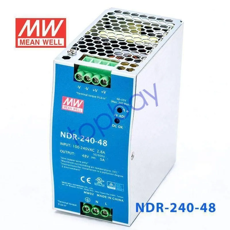 Блок питания Mean Well NDR-240-48, Single Output, DIN Rail Power Supply 48VDC 5A