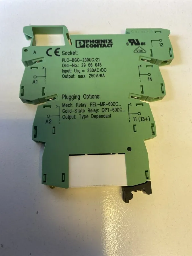 Колодка реле Phoenix Contact Relay Socket PLC-BSC-230UC/21 2966045 230 V AC/DC — фото лота 2
