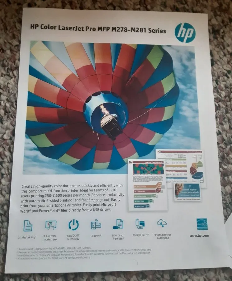 Лазерный принтер lightly- HP LaserJet Pro M281cdw Wireless Color Laser All-In-On
