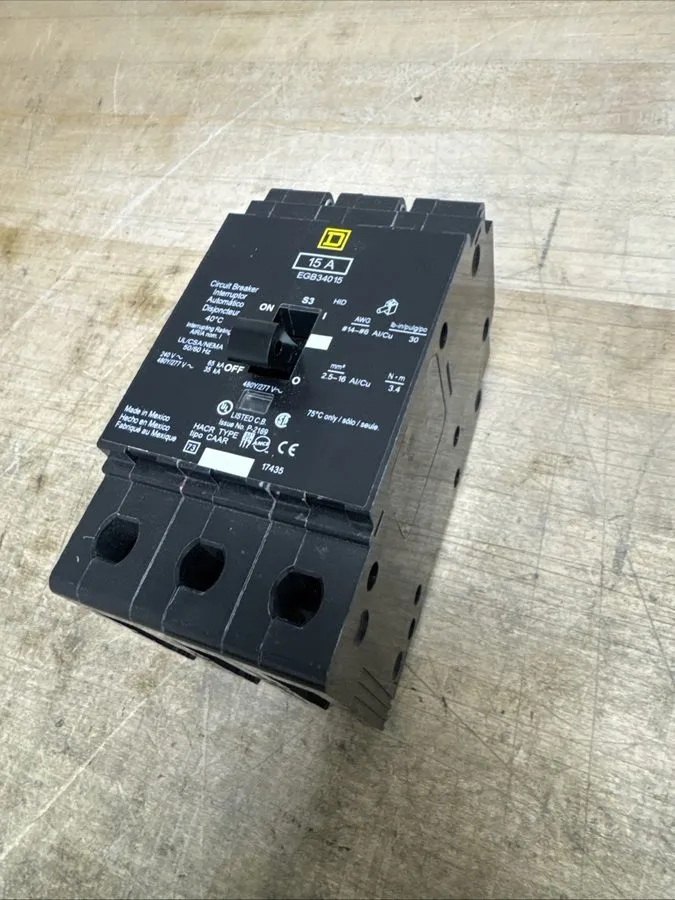 Автоматический выключатель SQUARE D EGB34015 Circuit Breaker,15A,Bolt On,277/480