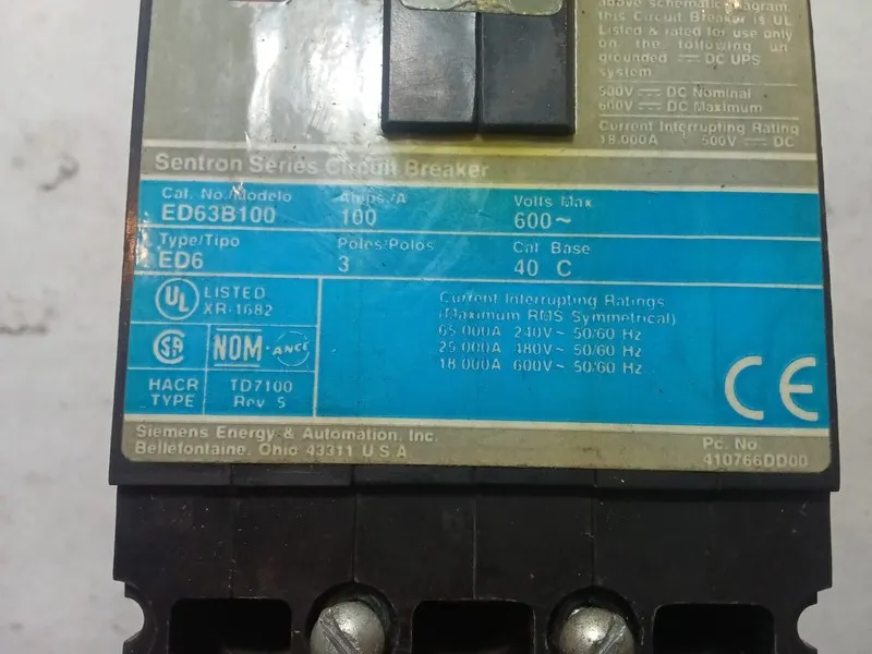 Автоматический выключатель Siemens ED63B100 Sentron Series Circuit Breaker 100A 