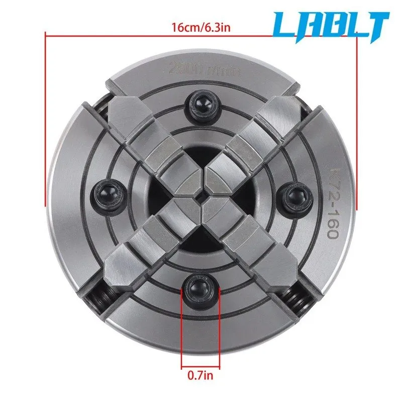 Режущий инструмент K72-160 4 Jaw Lathe Chuck 6.3 Inch Independent Reversible Jaw