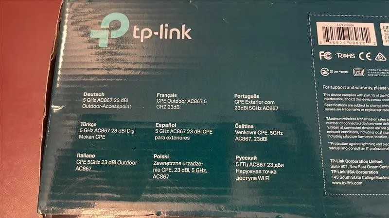 Операторское оборудование TP-Link CPE710 Outdoor CPE 5GHz 867Mbps 23dBi Long Ran — фото лота 2
