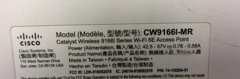 Точка доступа Wi-Fi Cisco Meraki CW9166I-MR Triband Wi-Fi 6E Cloud Managed Acces — фото лота 4