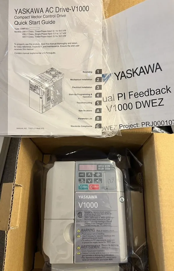 Частотный преобразователь Yaskawa CIMR-VU4A0002FAA V1000 AC Drive REV C 380-480V