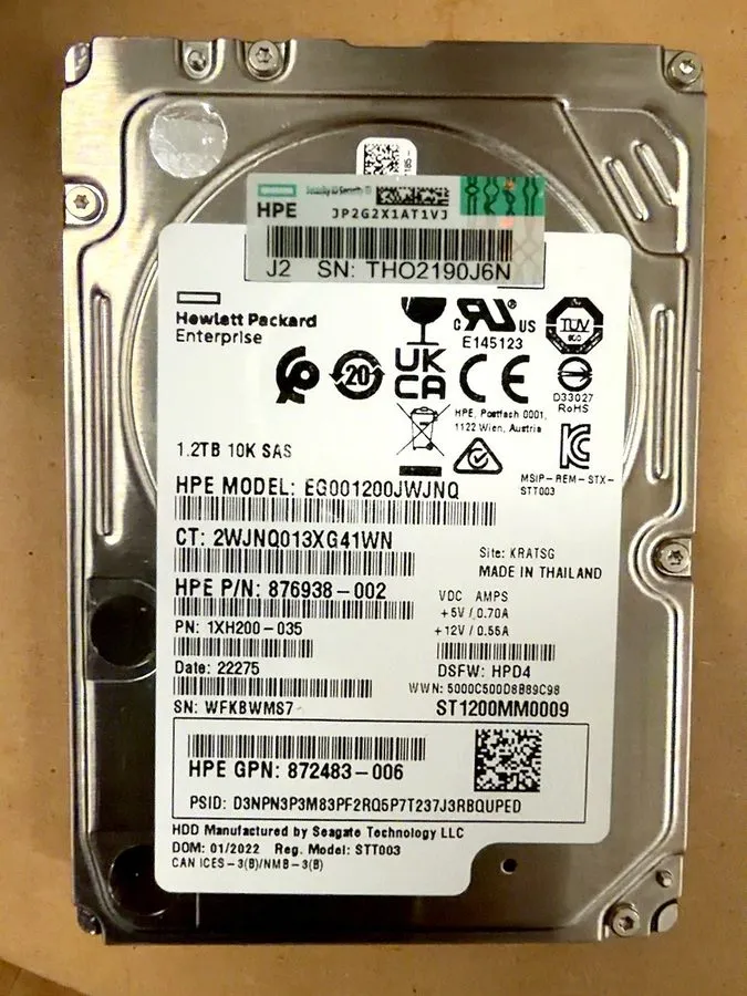 Жёсткий диск Dell ST1200MM0009 1.2TB 2.5" 12Gb/s 128MB 10K RPM SAS HDD Dell P/N:
