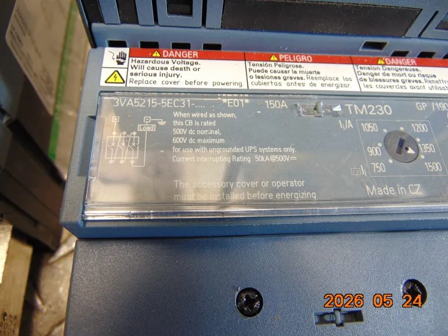 Автоматический выключатель Siemens 3VA5215-5EC31-0AA0 150 Amp 600 VAC 3 Pole Cir