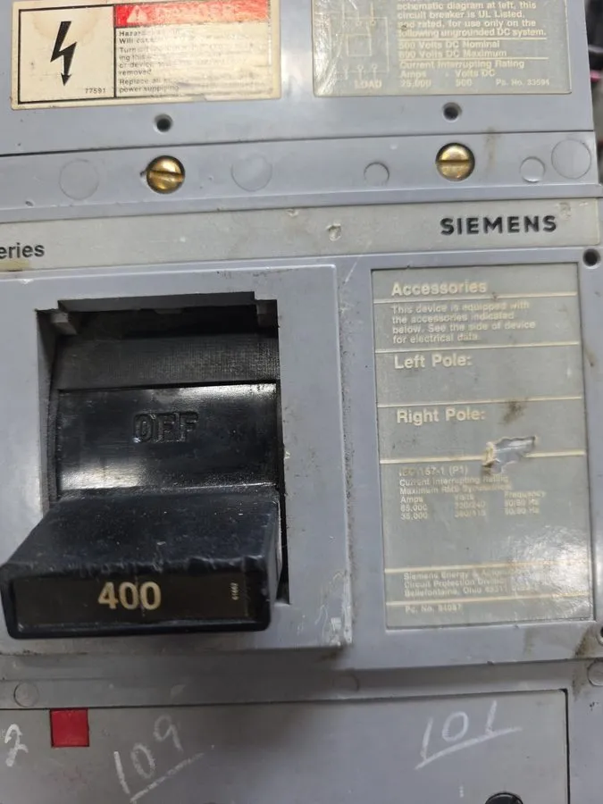 Автоматический выключатель ITE/Siemens JXD63H400 400 Amp 3 Pole 600Vac Sentron S — фото лота 2