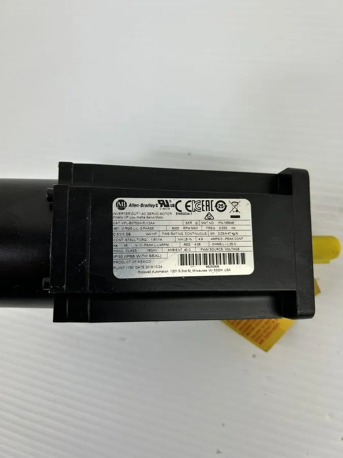 Серводвигатель ALLEN-BRADLEY SERVO MOTOR 3-PHASE INVERTER DUTY VPL-B0752M-PJ12AA