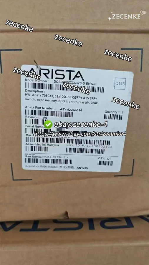 Коммутатор Arista DCS-7050CX3-32S-D-EHW-F 7050X3 32x1000GbE QSFP+ Switch
